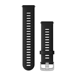Silikonowy pasek Quick Release 22mm- czarny ze srebrnym zapięciem [010-11251-3A]