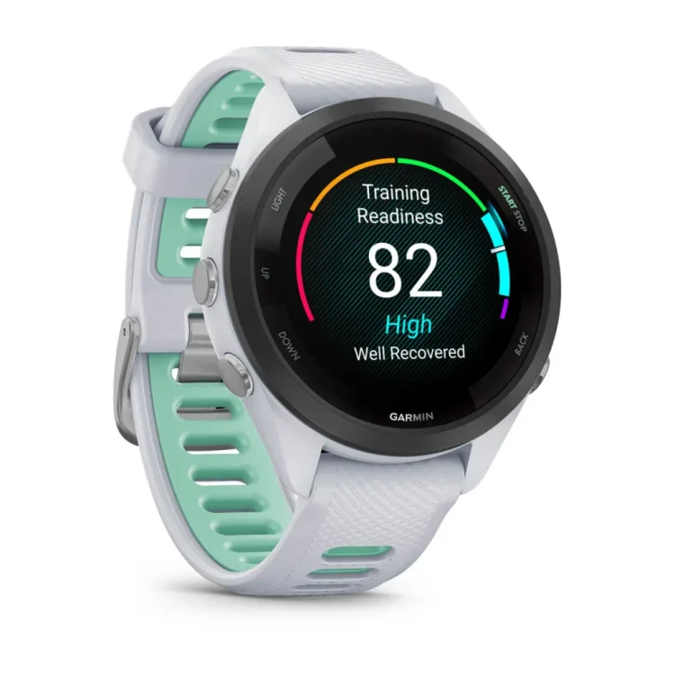 Garmin Forerunner 265s to zaawansowany zegarek multisportowy z kolorowym, dotykowym wyświetlaczem AMOLED w rozmiarze 1,1"