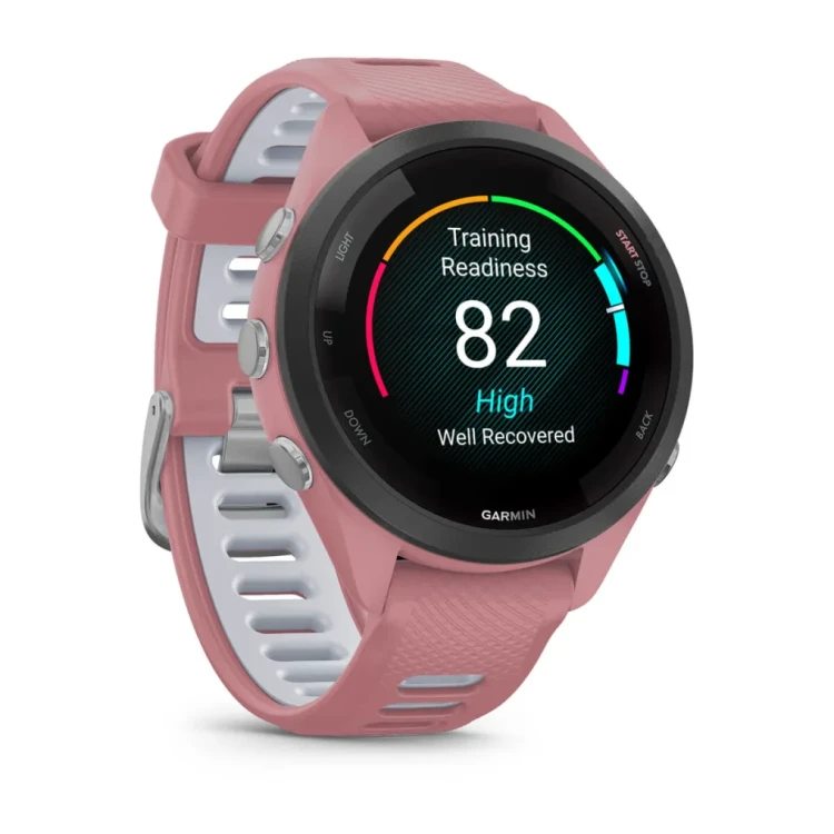 Garmin Forerunner 265s to zaawansowany zegarek multisportowy z kolorowym, dotykowym wyświetlaczem AMOLED w rozmiarze 1,1"