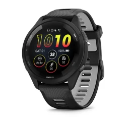 Garmin Forerunner 265 - Czarna ramka i koperta z czarnym/jasnoszarym silikonowym paskiem [010-02810-10]