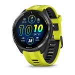 Garmin Forerunner 965 - Szara ramka tytanowa z powłoką węglową DLC z czarną kopertą z jaskrawożółtym/czarnym silikonowym paskiem [010-02809-12]