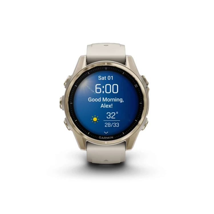 Fenix8_43_HR_SoftGold_FogGray_Front_0009_fenix8_morning_report_clear_sunny.webp