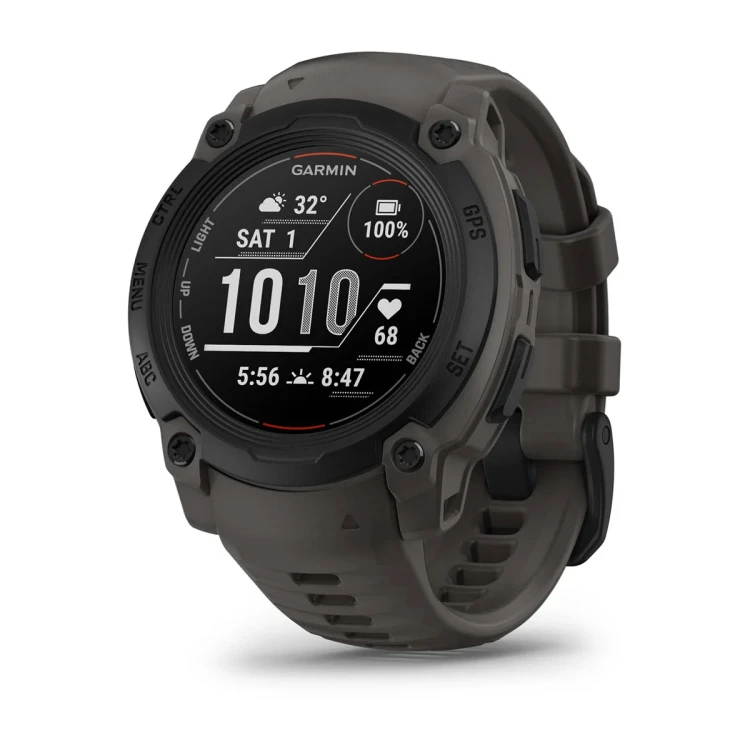 Garmin Instinct E to smartwatch GPS o wytrzymałej konstrukcji – wyposażony w niezbędne funkcje, przydatne do zmierzenia się z każdym kolejnym dniem.