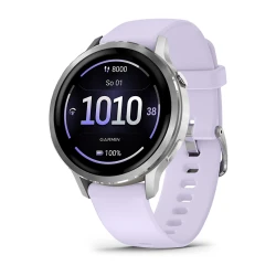Garmin Venu 4 - 41 mm - Silver z silikonowym paskiem w kolorze Periwinkle [010-03013-01]