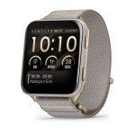 Garmin Venu X1 - Soft Gold z tytanowym tyłem i nylonowym paskiem w kolorze French Gray [010-02980-09]