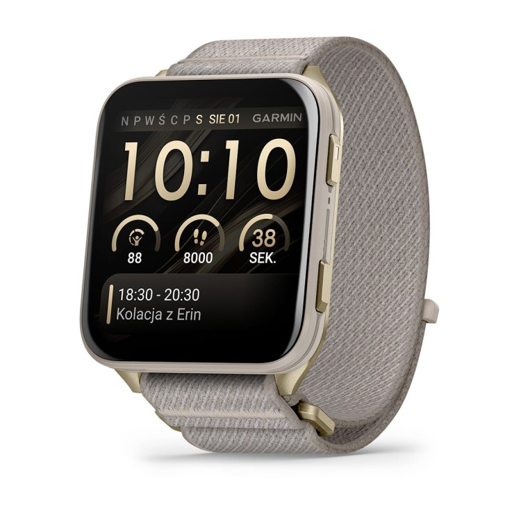 Prostokątny, zaawansowany smartwatch z dotykowym ekranem AMOLED o przekątnej 2" i obsługą map.