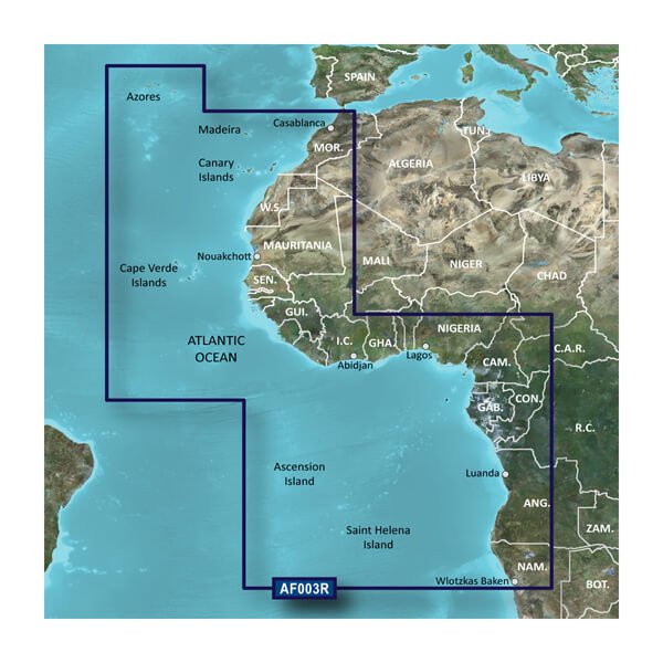 Garmin Blue Chart g3 Afryka Azory Wyspy Kanaryjskie